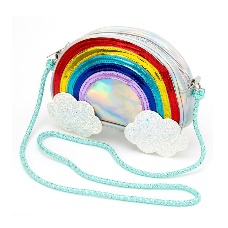 Glitter Shaker Cloud Rainbow Crossbody taske